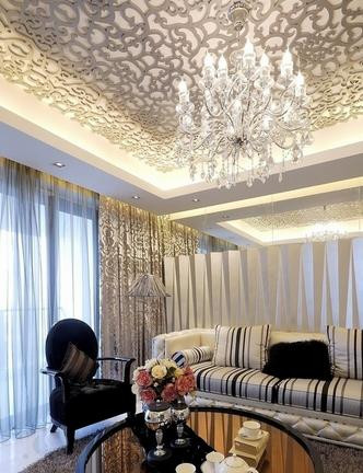 客廳吊頂裝修設計，裝修漂亮吊頂