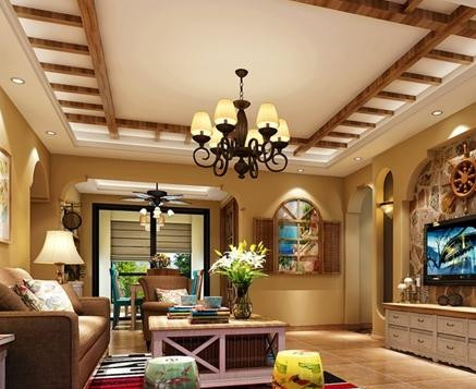 客廳吊頂裝修設計，裝修漂亮吊頂